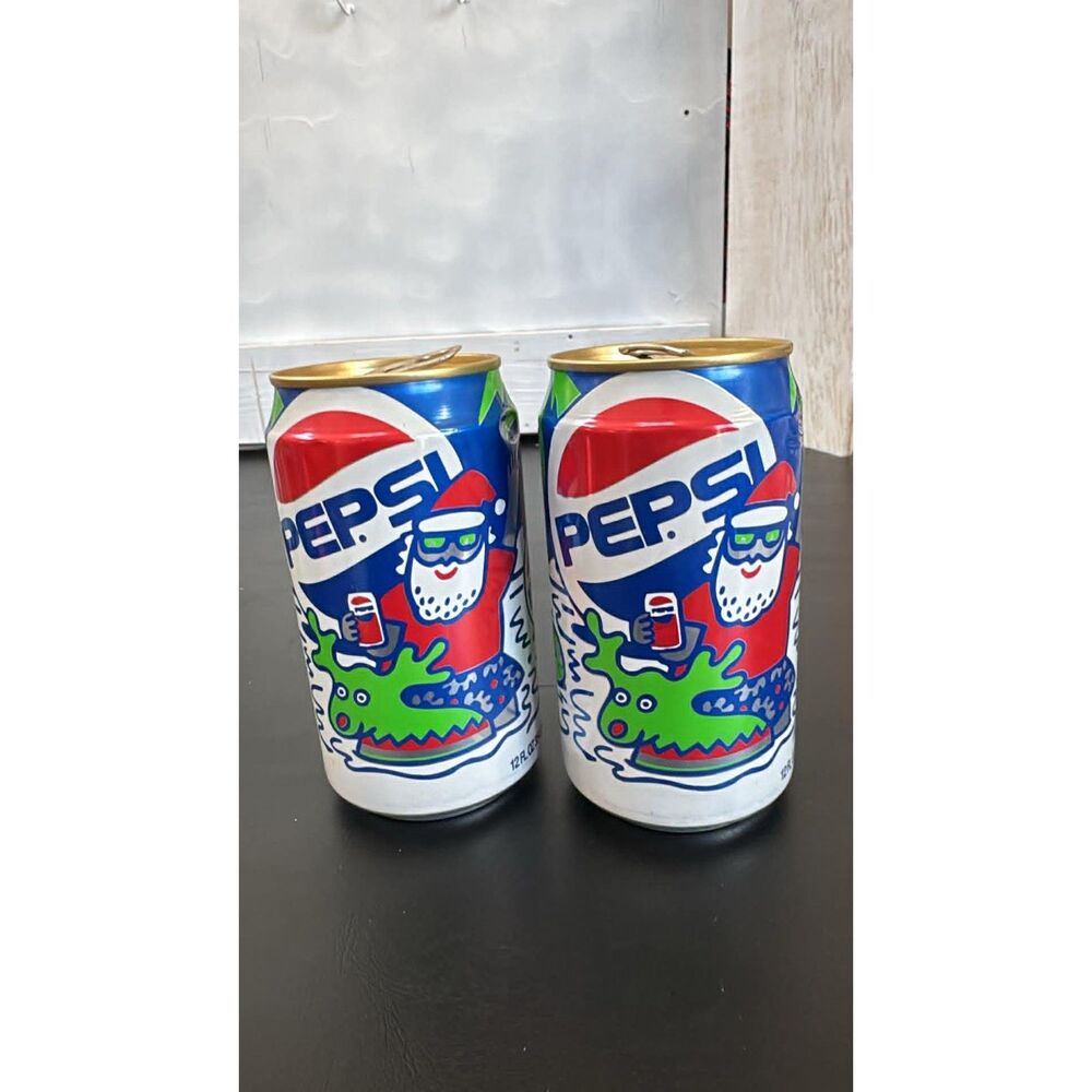 1990  Pepsi Christmas Cans Lot of 2 empty cans